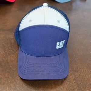 Navy and White Mesh CAT Cap